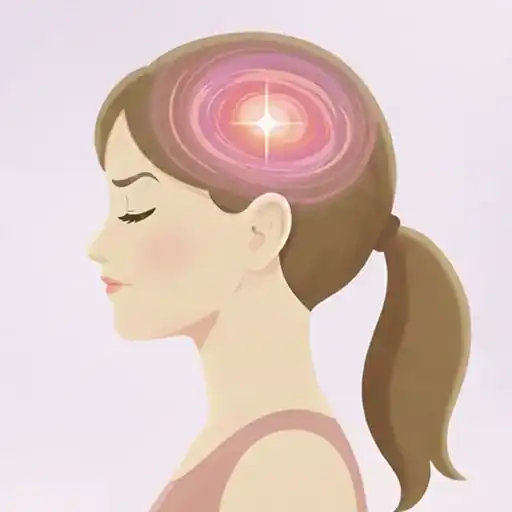 気圧の変化に脳が過剰反応し、軽い不調を感じている女性のイラスト